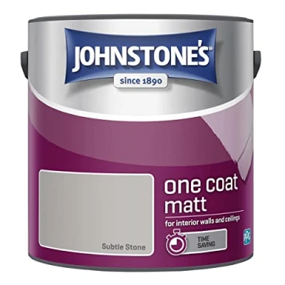 Image of Johnstone&#039;s 423780 One Coat Matt Paint Subtle Stone 2.5 L