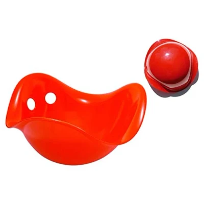 Image of MOLUK Bilibo Plastic Toys for Kids, Toddler Skills Toy, Gift Baby Fidget Bowl, Hand Eye Coordination, STEM Learning, Motor Skills, Travel Friendly, Indoor, Outdoor Play, 2 years, Red