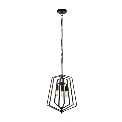 Image of Slinky 3 Light Metal Adjustable Matt Black Cage Ceiling Pendant