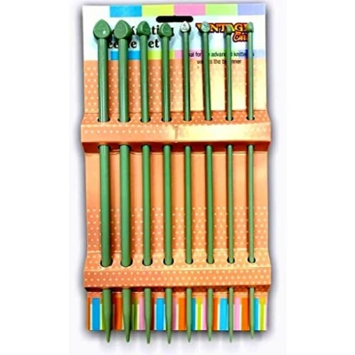 Image of 4 Pairs Knitting Needles Single Point 25cm 4mm 5mm 6mm 8mm Plastic Hobby