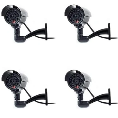 Image of Digicharge Dummy CCTV Camera Outdoor Indoor Fake Security Imitation Surveillance Cam Flashing LED (4PCS, 4PCS)