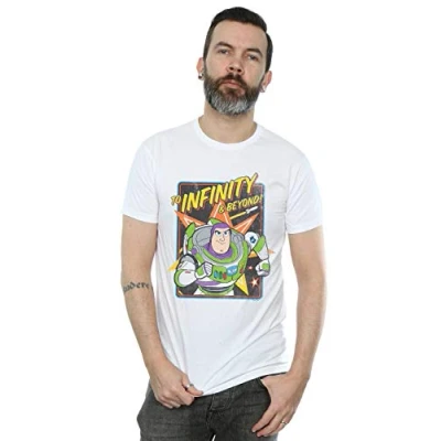 Image of Disney Men&#039;s Toy Story 4 Buzz to Infinity T Shirt White X Large