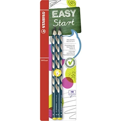 Image of Ergonomic Graphite Pencil STABILO EASYgraph Left Handed Pack of 2 Petrol HB