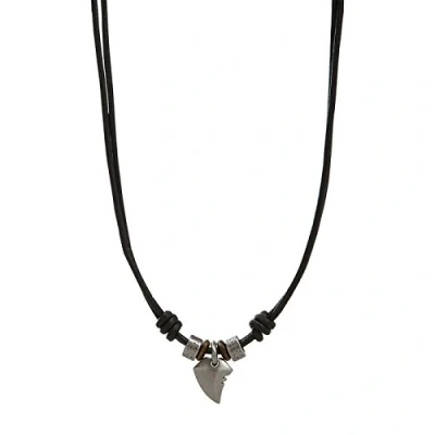 Image of Fossil Necklace for Men Vintage Casual, Measurements: Length: 42 cm + 5 black Leather Necklace, JF85832040