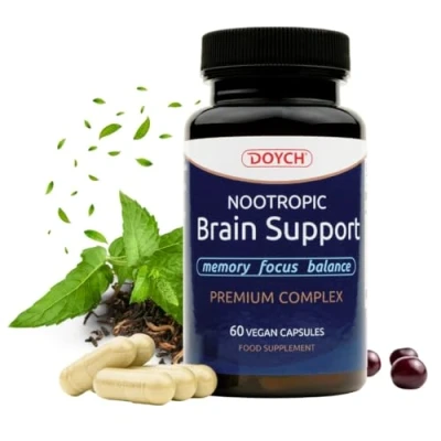 Image of Boosted Cognitive Complex with Nootropics Brain Supplements L theanine, Ginkgo Biloba, Antioxidants, Magnesium &amp; B Vitamins Blend of Potent Power for Focus, Memory, Sleep Mood