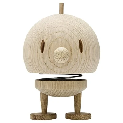 Image of Hoptimist Bumble, Wooden Decoration, Bobble Figure Made of Wood, Decorative Scandinavian, Living Room, Desk Office Gadgets, Great Small Gifts, 7.5 x 8.5 10.7 cm, Medium, Raw
