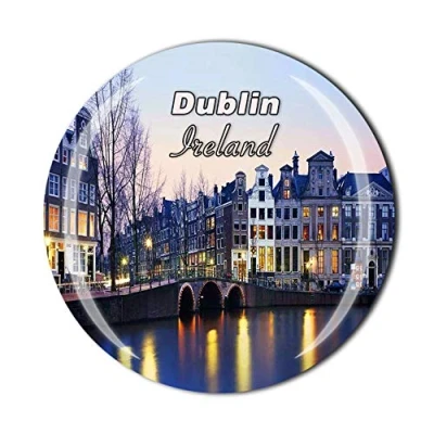 Image of Dublin 3D Ireland Refrigerator Fridge Magnet Crystal Glass Tourist Travel Souvenir Collection Gift Magnetic Sticker Home Kitchen Decoration