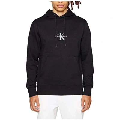 Image of Calvin Klein Jeans Monologo Hoodie Hoodie, Men&#039;s, Size: XL, Black