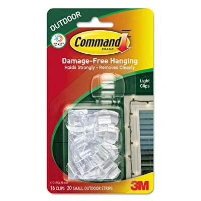 Image of 3M 17017CLR AW Outdoor Light Clips, Foam Strip, Clear, 16 Pk. Quantity 4