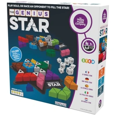 Image of The Happy Puzzle Company Genius Star Game 165,000+ Challenges for a Fun Family Board Night Logic Puzzles STEM Educational Learning Resources Smart Games Kids &amp; Adults Ages 8+