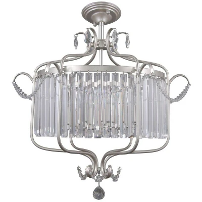 Image of Italux Rinaldo Classic Hanging Pendant Champagne Silver 6 Light , E14