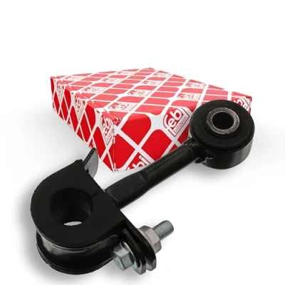 Image of 0K01134150, oK01134150 Anti roll bar link FEBI BILSTEIN 41666 Front Axle Left, inner, Right 126mm with rubber mount black