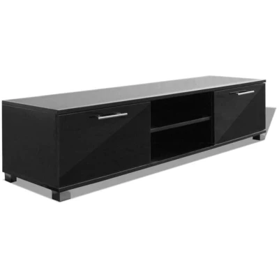 Image of vidaXL TV Cabinet High Gloss Black 120x40.5x35 cm