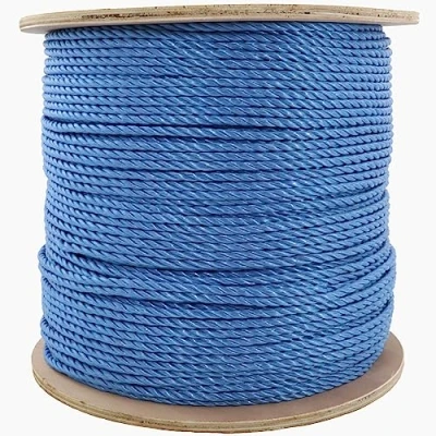 Image of 6mm Blue Rope 500M Drum Cable Pulling Draw Cord Polypropylene 3 Strand Construction