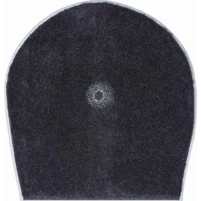 Image of Grund Bath Mat With SWAROVSKI, Ultra Soft and Absorbent, Anti Slip, 5 Years Warranty, CRYSTAL LIGHT, Toilet Seat Cover 47x50 cm, Anthracite
