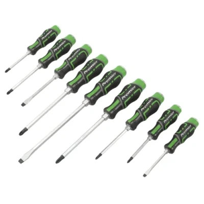 Image of Sealey Premier Hammer Thru Screwdriver Set Hi Vis Green 9pc