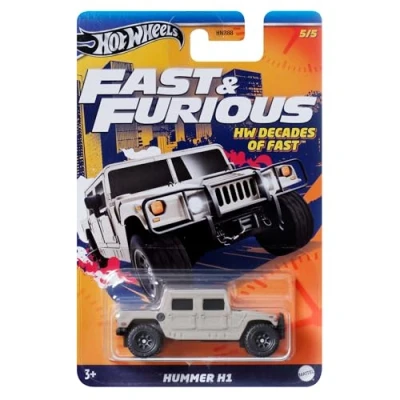 Image of Fast AND FURIOUS Car HUMMER H1 HW Decades of Die Cast model 1:64 scale length 7cm HRW45