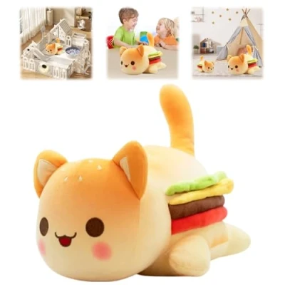 Image of E ALLDIR Meemeows Cat Food Plushies,Aphmau Plush,Aphmau Plushies,Cat Plushies Mee Meow, Cute Anime Cartoon Stuffed Animal Figure Toy Plush Pillow Gift for Fans Kids