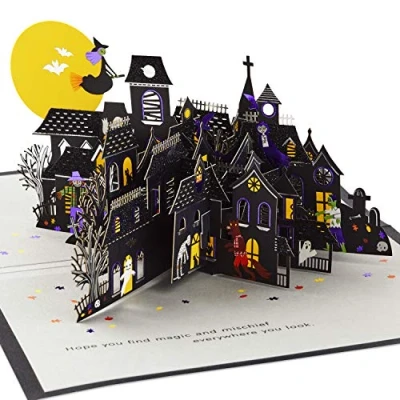 Image of Hallmark Signature Paper Wonder Halloween Pop Up Card (Haunted House),1299HEH4007