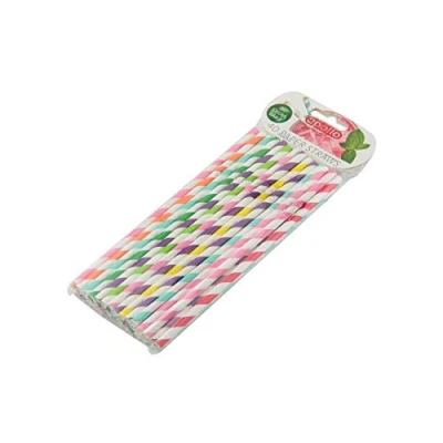 Image of APOLLO Flexi Paper Straws Stripe pk40