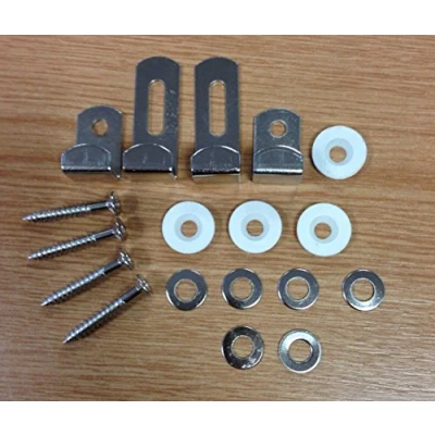 Image of MIRROR / PICTURE HANGING KIT Clip Set Fitting Wall Brackets Adjustable Fix