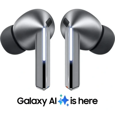 Image of SAMSUNG Galaxy Buds3 Pro Wireless Bluetooth Noise Cancelling Earbuds Silver, Silver/Grey