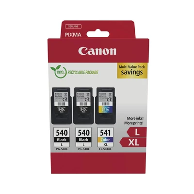 Image of Canon Ink Multipack PG 540L/CL 541XL Genuine Printer Cartridges 3 Pack (2 x Black L, 1 Colour XL) Compatible with PIXMA MX, MG &amp; TR