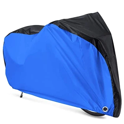 Image of YTBUBOR Waterproof XL Bicycle Cover, Outside Bikes Storage Covers Rain Sun UV Dust Wind Proof Mountain Road Electric Bike Cover Hybrid Black &amp; Blue