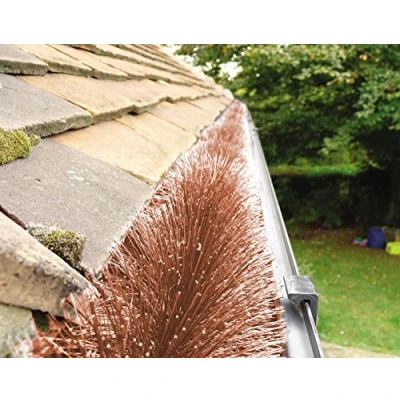 Image of Hedgehog Original Gutter Leaf Guard Filter Brush 4 metre Length Brown