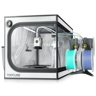 Image of TOPCUBE 3D Printer Enclosure for Bambu Lab A1 Mini, Large Transparent Window with LED Light, Fireproof Dustproof Noise Reduction Constant Temperature Cover, 460x460x550CM