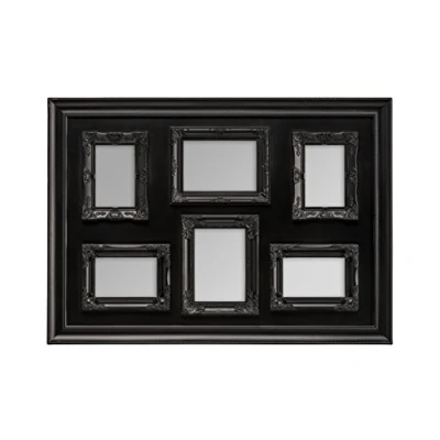 Image of Premier Housewares 6 Photo Frame Picture Frames Black Finish For Wall Set Multi 56H X 78W 4D
