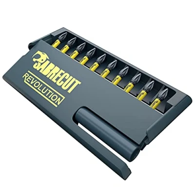 Image of 11 Piece SabreCut SCRKB11PZ2 Professional Magnetic 32mm PZ2 Pozi Pozidriv Impact Bits and 60mm Bit Holder in Storage Box Compatible with Dewalt Milwaukee Makita Bosch Others