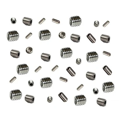 Image of Grub Screws Metric Thread (Mixed 40 PACK) A2 Stainless Steel 10 x M3,M4,M5 &amp; M6 5mm Socket Cup Point Allen Key Screw