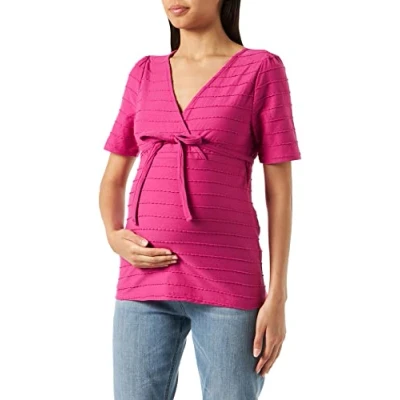 Image of Noppies Women&#039;s Top Arua Nursing Short Sleeve T Shirt, Fuchsia Red N047, 10