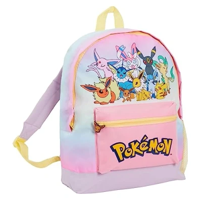 Image of Girls Pokemon Backpack Eevee Bag Official Eeveelutions Go School Travel Lunch Rucksack