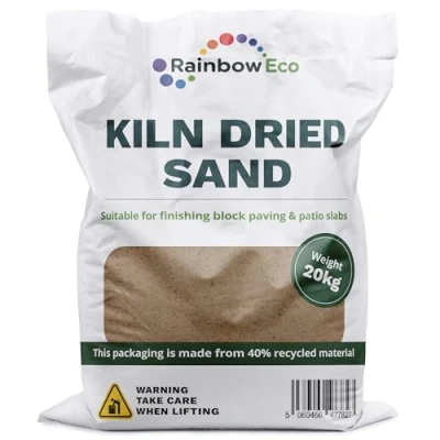 Image of Kiln Dried Sand, 20kg, Block Paving Coloured Driveway Patio Sand for Reduced Weed Growth, Builders Setting Paving, Filler Golden