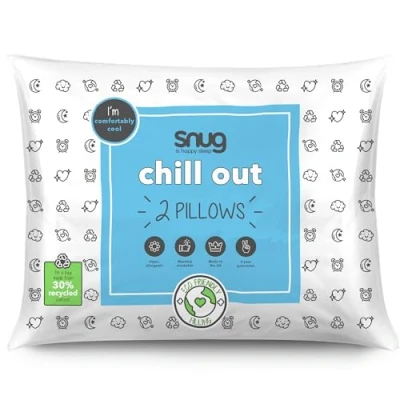 Image of Snug Chill Out Pillows 2 Pack of Bed with Medium Support, Machine Washable and Hypoallergenic Pair