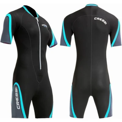 Image of Cressi Women&#039;s Wetsuit Shorty for Snorkeling, Diving, Swimming, Black/Yellow, S/2