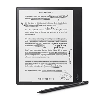 Image of Kobo Elipsa 2E eReader 10.3 Glare Free Touchscreen with ComfortLight PRO Includes Stylus 2 Adjustable Brightness Wi Fi Carta E Ink Technology 32GB of Storage, Black