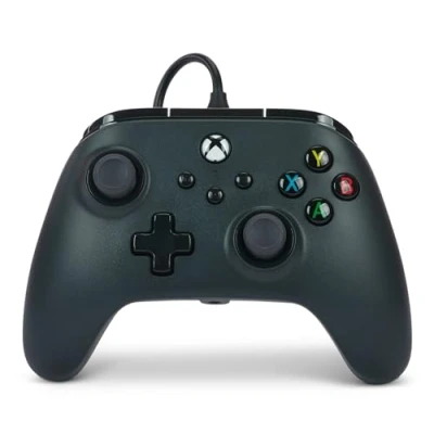 Image of PowerA Wired Controller For Xbox Series X &amp; S, One, PC, Windows 10 11, Dual Rumble Motors, Detachable 10ft USB Cable, 3.5mm Stereo Headset Jack, Official: Black