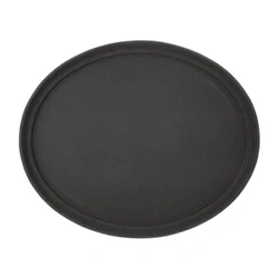 Image of Olympia Kristallon Oval Non Slip Serving Tray, Black, Size: 685(W) x 560(D)mm / 27 22 inch, Polypropylene Plastic Food or Drink Tray Pubs, Clubs, Nightclubs, Restaurants, Home, C162