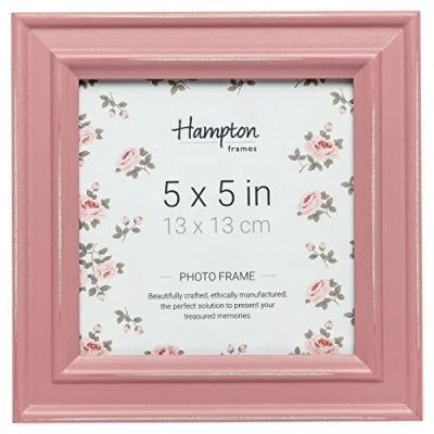 Image of Hampton Frames PALOMA Distressed Square Picture Photo Frame Pink 5x5 (13x13cm) PAL301955P