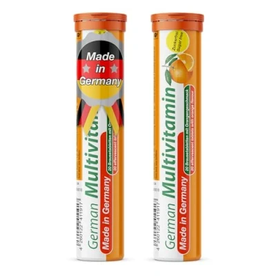 Image of Multivitamin 2 x 20 effervescent Tablets Orange Flavor T&amp;D Pharma German Made in Germany