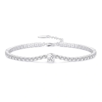 Image of Philip Jones Round Solitaire Tennis Bracelet Created with Zircondia® Crystals
