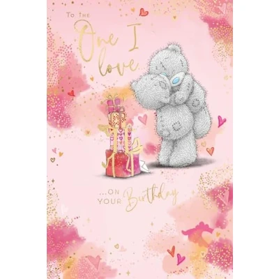 Image of Me To You Tatty Teddy &#039;To The One I Love&#039; Bears Hugging Birthday Greeting Card 6x9ins Official Collection