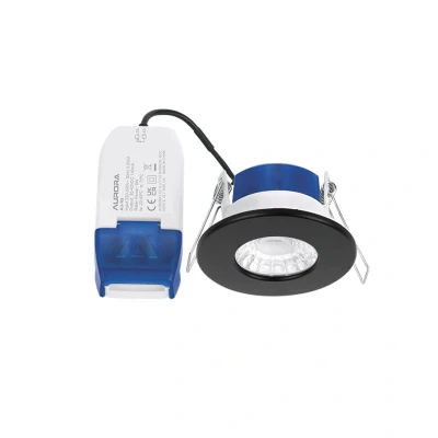 Image of Aurora R6 Fixed 6W Fire Rated LED Downlight Matt Black 3000K