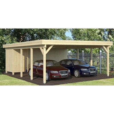 Image of 20&#039; x 17&#039; Palmako Karl Wooden Carport (6m 5.1m)