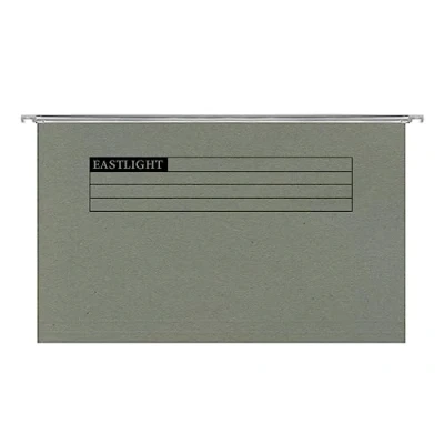 Image of Eastlightl FC Suspension Files with Tabs and Inserts for Filing Cabinets, 15 mm V Base, 100 Percent Recycled Manilla, Green, Pack of 20 ** Check Size Before Ordering