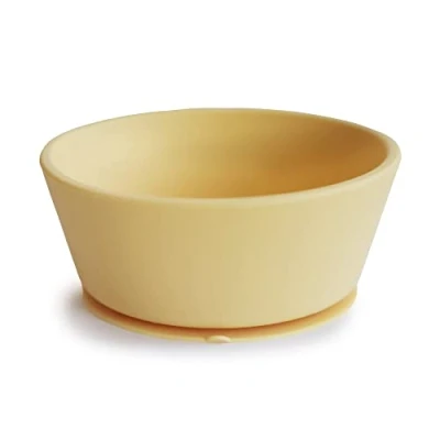 Image of Mushie Silicone Suction Bowl Non Slip for Babies &amp; Toddlers Material: Food Grade Dishwasher Microwave Safe (Daffodil)