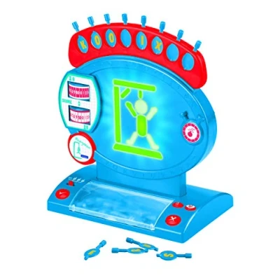 Image of LEXIBOOK JG800 Electronic Hangman, Child and Family Board Game, Spelling Vocabulary, Light Sound Effects, 2 Players, Blue/red, for ages 8 plus